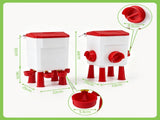 Giantz 12kg Chicken Feeder and 11L Waterer Set Large Capacity Poultry Drinker Kit FIK-FEEDER-PL-11L-RD