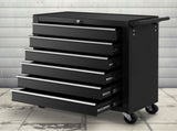 Giantz 6 Drawer Tool Box Cabinet Chest Trolley Cart Garage Toolbox Storage TB-6DR-ROLL-BK