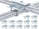 12 Set U Bolt Cross Pipe Clamps 1" OD, Carbon Steel Greenhouse Cross Grid Connector Post Clamps V1258-DP02-C-2849