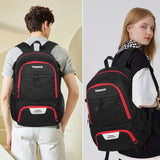 Basketball Backpack with Sneaker Compartment, Football Sports Training Bag with Red Zipper V1308-DSZKI-318
