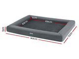i.Pet Pet Bed Dog Cat Large Calming Soft Sofa Cushion Egg Crate Washable Grey PET-BED-CUSHION-M90-GR