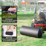 Tow Behind Lawn Roller, 400lbs Sand/Water Filled Yard Roller, LLDPE Drum and Steel Frame Sod Roller V952-QYSCPGL400B353QE4V0