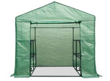 Green Fingers Greenhouse 1.4x1.55x2M Walk in Green House Tunnel Plant Garden Shed 8 Shelves GH-WALK-14X15-GR