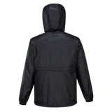 HUSKI STRATUS RAIN JACKET Waterproof Workwear Concealed Hood Windproof Packable - Black V563-918032-STRATUS-BLK-S