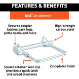 12 pcs Square Locking 5/16 Inch High Quality Galvanized Carbon Steel Safety Self Locking V1188-MS-227-2289