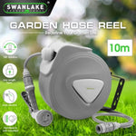 10M Retractable Garden Air Hose Reel Storage Auto Rewind Wall Mounted Grey AU V465-66149