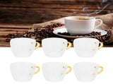 6Pcs Heat Resistant Glass Cup Tea Cup with Handle Tea Set Accessories for Home Tea House V1294-YM0721-3118210049411
