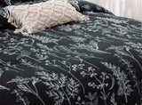 Floral Leaves Comforter Set, King Size, Microfiber Quilted Bedding with Pillowcase V745-MAB010296AJ3