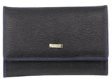 Morrissey Italian Structured Leather Flap Over Ladies Wallet - Black V563-MO-3034-BLK