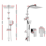 Cefito 10'' Rain Shower Head Set Handheld Square High Pressure Twins Tap Chrome SHOWER-B2-SQ-10-SI-TAP