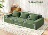 Artiss Modular 3-Seater Sofa Bed Convertible Sectional Floor Couch with Deep Seat SB-B-SOFA-3SEAT-GN