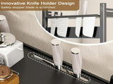 3-Tier Black Stainless Steel Spice Rack Kitchen Condiment Storage Shelf 40x16x54cm V178-59224