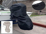 Black 420D Oxford Full Outboard Motor Cover, Thickened & UV Resistant Boat Engine Protector V1221-XM-CWJQZ-002