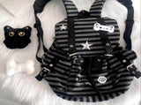 Vintage Striped Backpack Large Capacity Y2k Drawstring Bags Multi-pocket Casual Stripe Bookbags V1366-AZ2-W-18328