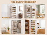 Artiss 2X Over Door Storage Hangers Pantry 6-Tier Organiser Pockets Fabric Beige OVDS-HY-01-6T-BGX2