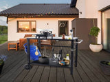 Outdoor Grill Dining Cart with Double-Shelf, 85*55cm BBQ Movable Food Prep Table, Multifunctional V952-JSHWBCTC85551FX8BV0