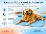 Pet Cooling Mat, Self-Cooling Ice Silk Pet Pad, Washable Foldable Portable Cooling Bed for Summer, V1366-AZ2-W-10817