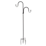 Shepherd's Hook Detachable Bird Feeder Hanger Iron 2 Hooks 5 Prong Bases Courtyard Accessories V1294-YM0715-3111210458111
