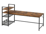 Levede Computer Desk Study Home Table with 4-Tier Shelf DH1070-DBR-AU