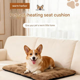 Grey L Size 56x90cm Self Heating Pet Mat - Soft Plush Non-Slip Thermal Bed for Cats and Small Dogs V888-ELOSUNG53905