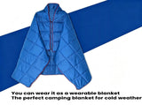 Down Camping Blanket Camping Hiking Puffy down Blanket Packable Lightweight Blue V201-W13050224