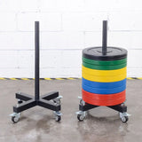 Vertical Olympic Bumper Plate Stacker with Wheels V1409-SKU-7351