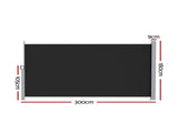 Instahut Side Awning Sun Shade Outdoor Retractable Privacy Screen 1.8X3M Black AWN-B-SIDE-FC-180-BK