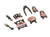 8PCS Fairy Garden Accessories Set Resin Miniature Table and Chairs Set Garden Furniture Ornaments V1294-YM0901-3115250003911