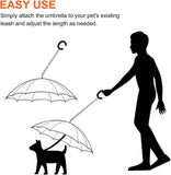Transparent Dog Umbrella with Leash, Windproof Pet Umbrella with C-Shaped Handle, Adjustable Angle, V1237-ZY-924-350