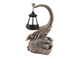 Elephant Statue Solar Powered LED Warm Light with Lantern Elephant Figurines for Gift Garden V1294-YM0901-3119230188111