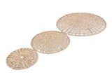 Wall Basket Decor 50cm 35cm 25cm Diameter 3D Design Handmade Round Rattan Woven Wall Ornament for V1294-YM0901-3115250019311