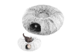 Plush Cat Tunnel with Cat Bed Pet Cat Tunnel Toys Gray V1263-JX-6852