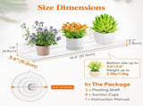 Window Plant Shelves 14.6", 2 Pack Acrylic Suction Cup Holder No-Drill Window Sill Extender for V1107-116-54589-CLR-3PACK