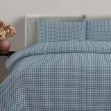 Ardor Rowe Teal Textured Seersucker Quilt Cover Set Queen V442-INT-QUILTCS-ROWE-TEAL-QS