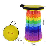 Rainbow Telescopic Stool - Collapsible, Portable, Foldable, and Adjustable Compact Chair V888-ELOSUNG10707
