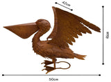 Rust Flapping Pelican Garden Statue 46x50cm V637-71637PEL