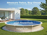 Pool Liner, 33ft Round Pool Liner, Uinbead Style, Durable Vinyl Pool Liner, Standard Gauge, 52in V952-YCNCROUND33F2W6ZSV0