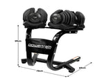 Powertrain 80kg Adjustable Dumbbell Set W Stand Home Gym Exercise Free Weights DMB-BF2-040-2S