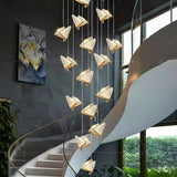 BAMDECOR LED Modern Bedroom Bedside Creative Butterfly Hanging Chandelier Light Fixtures for Stairs V255-BAM-A005-12HL