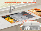 30 inch Kitchen Sink Workstation, 304 Stainless Steel Undermount Sink, Drop-In Single Bowl Farmhouse V952-QRSSCTXPDC30WNDLEV0