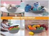 Grey Plastic Dish Pan and Foot Washing Bucket Set of 2 - Multi-Purpose Household Utility Basins for V1192-AZ-W-22412