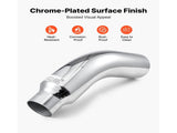 Elbow Exhaust Tip, 101.6mm Inlet, 152.4mm Outlet, 584mm Overall Length, Chrome Turn Down Exhaust Tip V952-PQWGZWGRK4IN0RPH2001V0