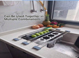 Expandable Kitchen Sink Caddy with Durable ABS and Stainless Steel Construction, Adjustable Length V1341-ZY-6RUXR2PE-GREY3PCS