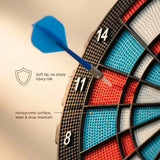 Safe Soft Tip Dartboard Set 16.7" Honeycomb Surface Electronic Plastic Tips Wall Mount Home Party V1232-BP-FB-001
