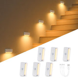 6 Pack Rechargeable Stair Lights for Indoor, Motion Sensor LED Night Light Lamp for Step Hallway V1192-AZ-W-26463