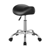 Saddle Rolling Stool, PU Leather Rolling Stool with Wheels, 360&deg Swivel Drafting Stool with V952-MADHSJSMADWK1IEB9V0