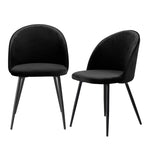 Levede 2x Dining Chairs Kitchen Cafe Black CH1037-2-BK