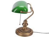 Green Glass Bankers Desk Lamp Retro Antique Library Lamp with Pull Chain Switch in Fixture EU V1294-YM0901-3119260008911
