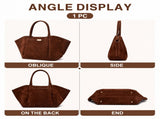 Black Women's Wings Shape New York Slouchy Tote Bag - Soft Textured PU, Oversized V888-ELOSUNG55016
