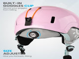 OutdoorMaster Children's Ski Helmet, Snowboard Helmet for Boys & Girls, Robust PC Shell & EPS Foam, V1168-KID-SKI202-PI-S